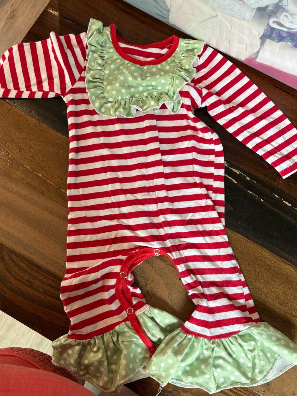 Christmas ruffle romper